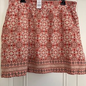 LOFT OUTLET pink print skirt NWT